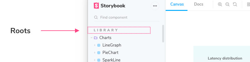 Storybook sidebar story roots