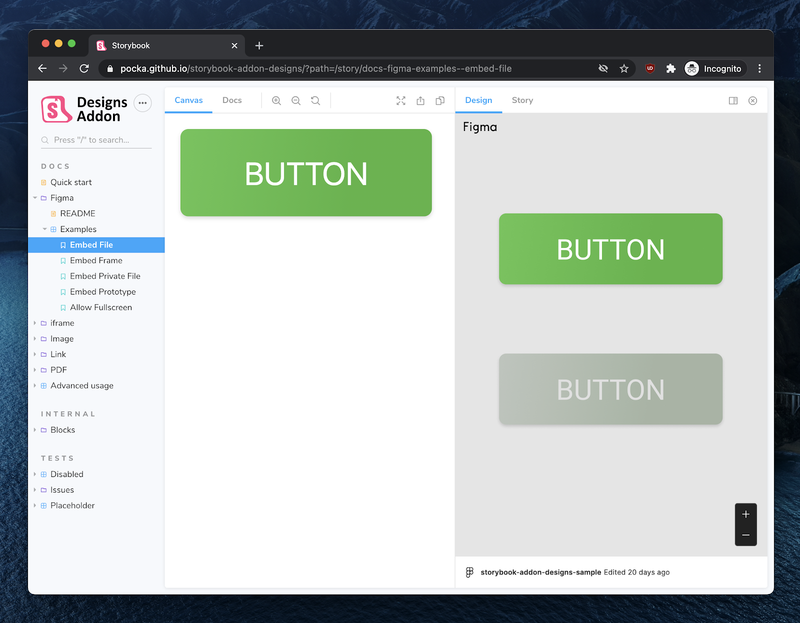 Storybook addon figma