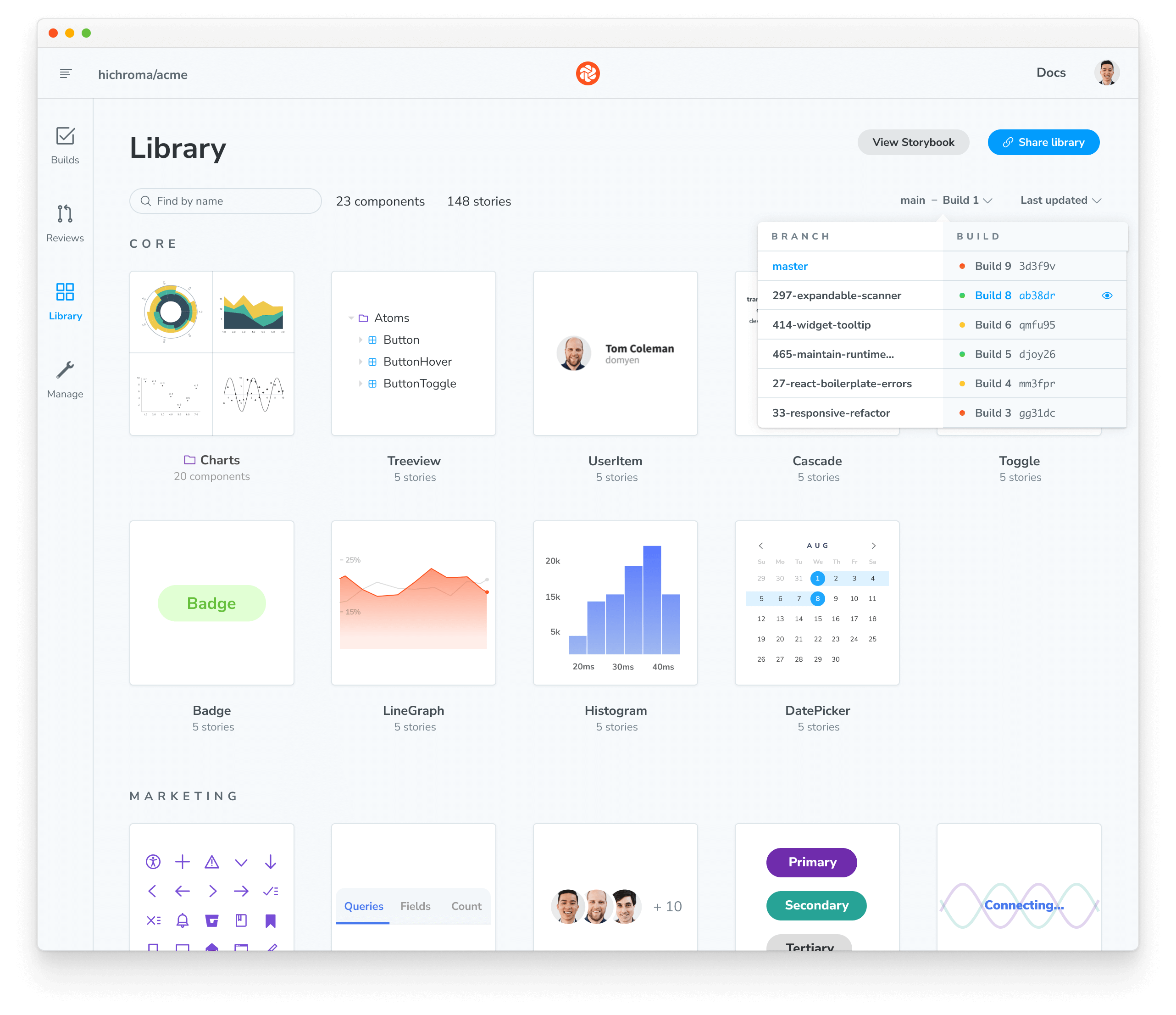 Library history in Chromatic