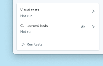 Screenshot of test module, expanded, showing Visual tests