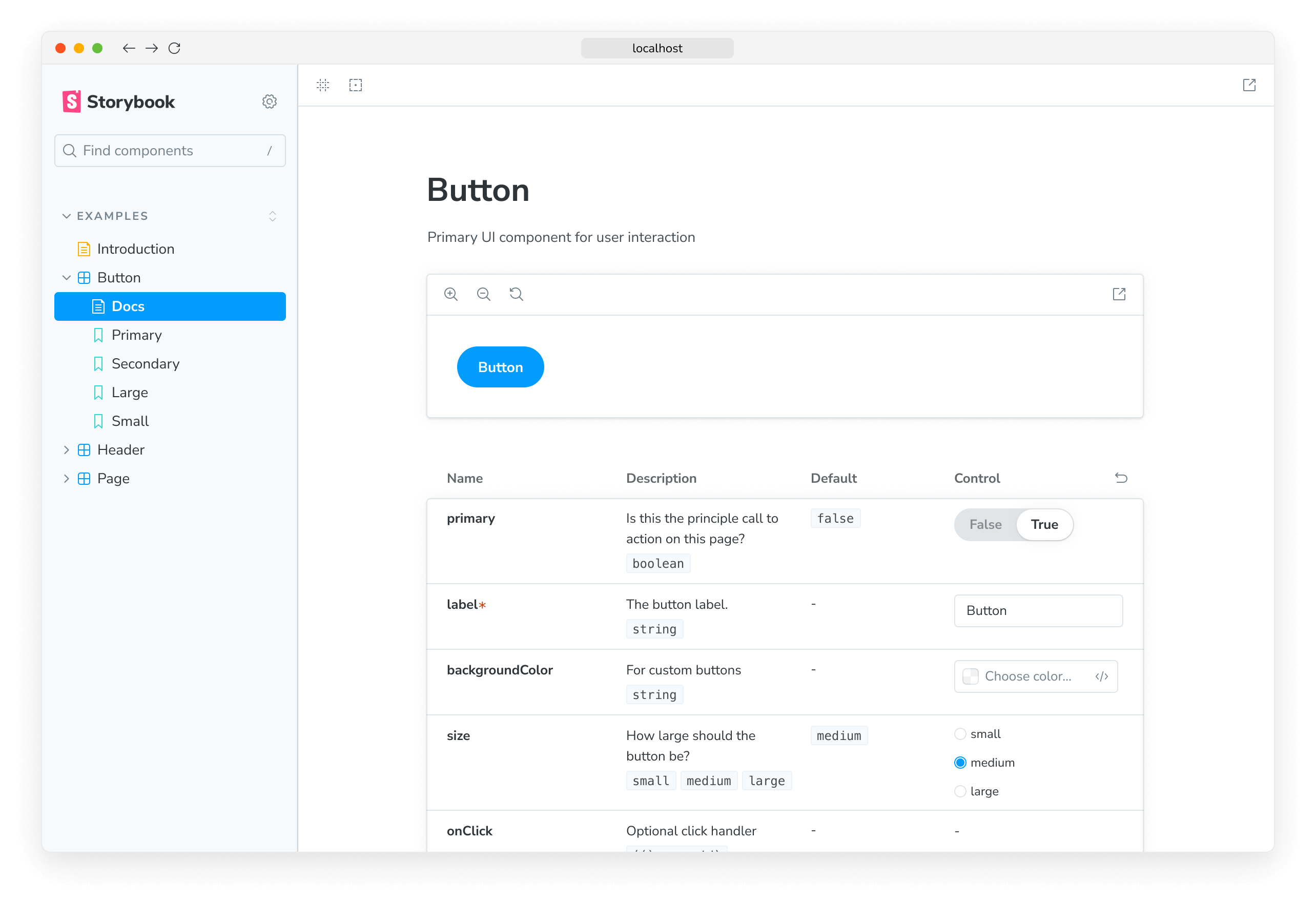 Storybook keyboard shortcuts examples