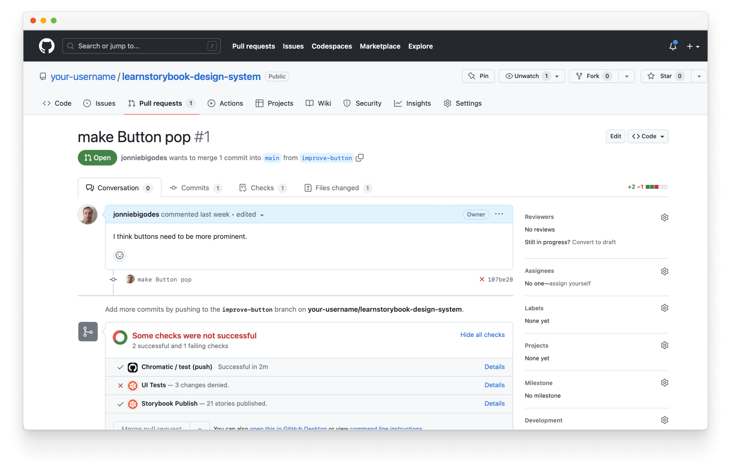 Created a PR in GitHub